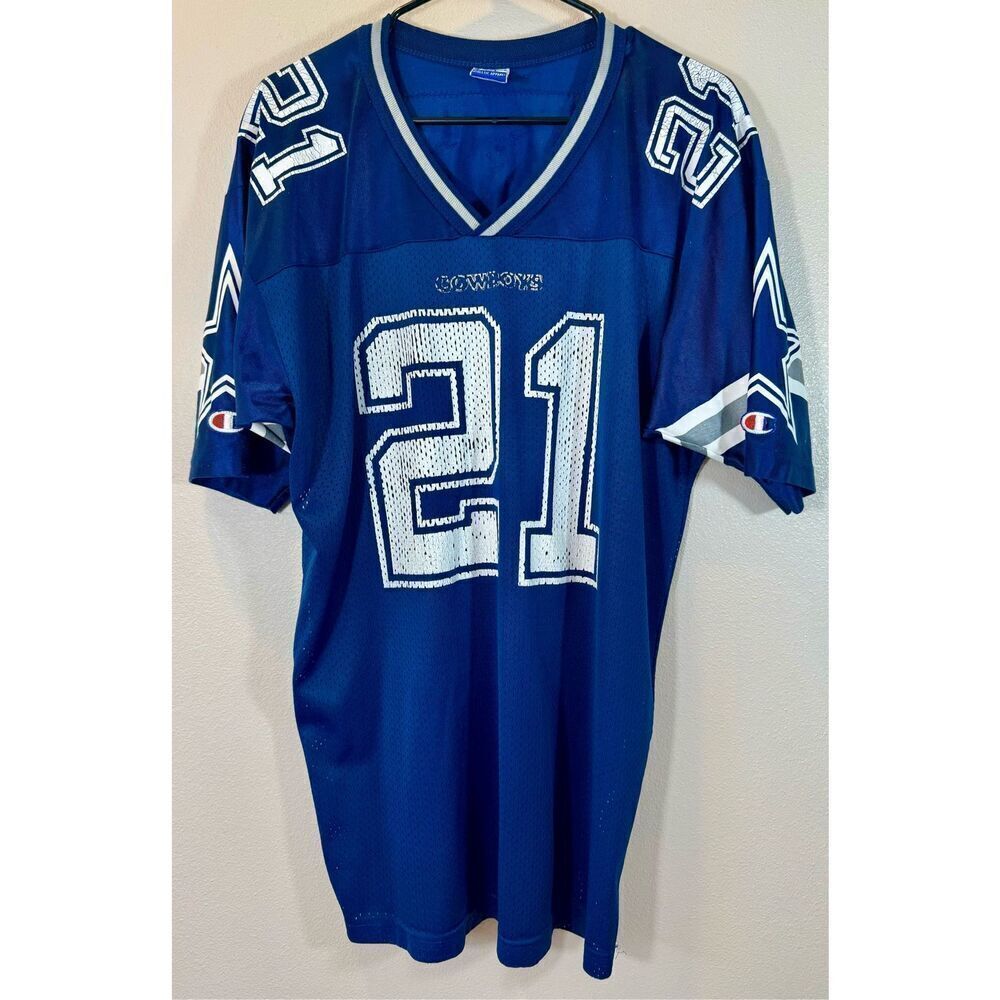 Vintage Champion NFL Dallas Cowboys Deion Sanders #21 Net Jersey Men’s Large